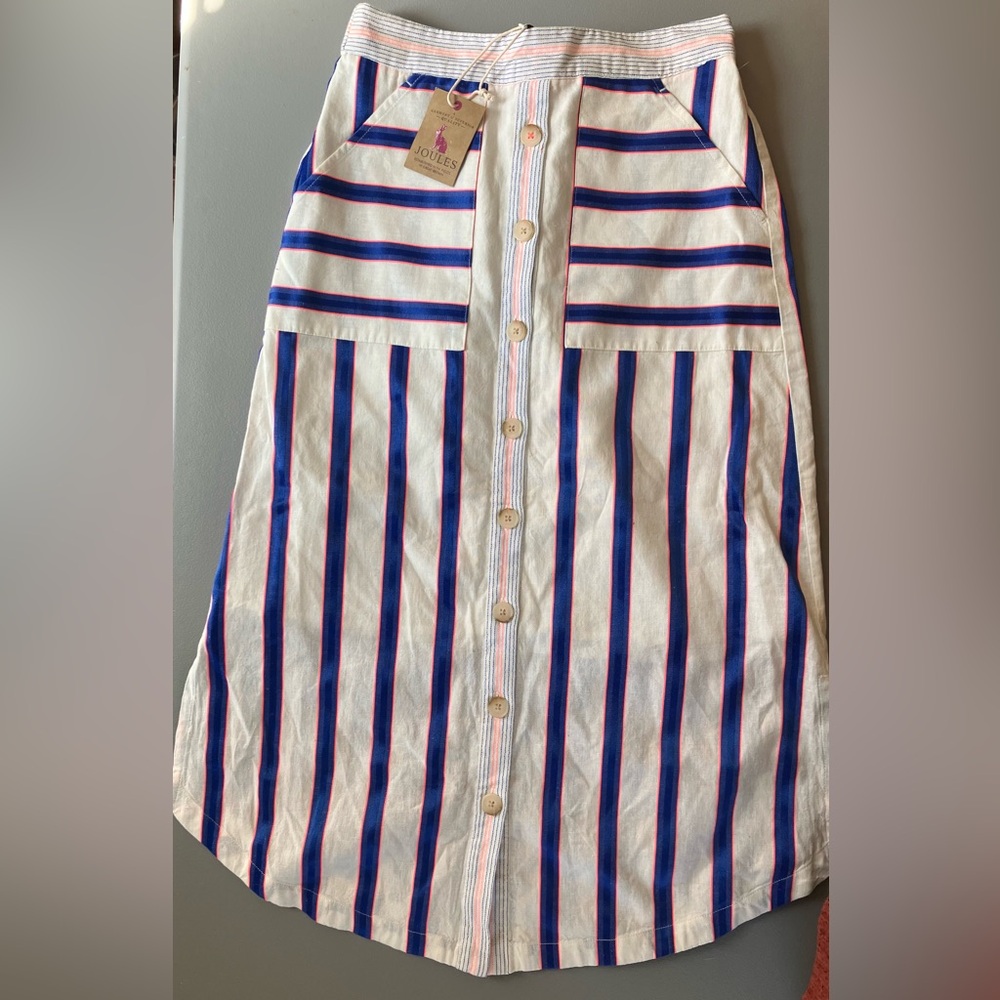 Joules Striped Midi Skirt